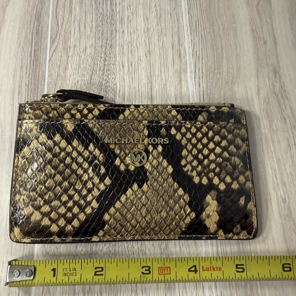 Michael Kors Black and Gold Snake Pattern Wallet